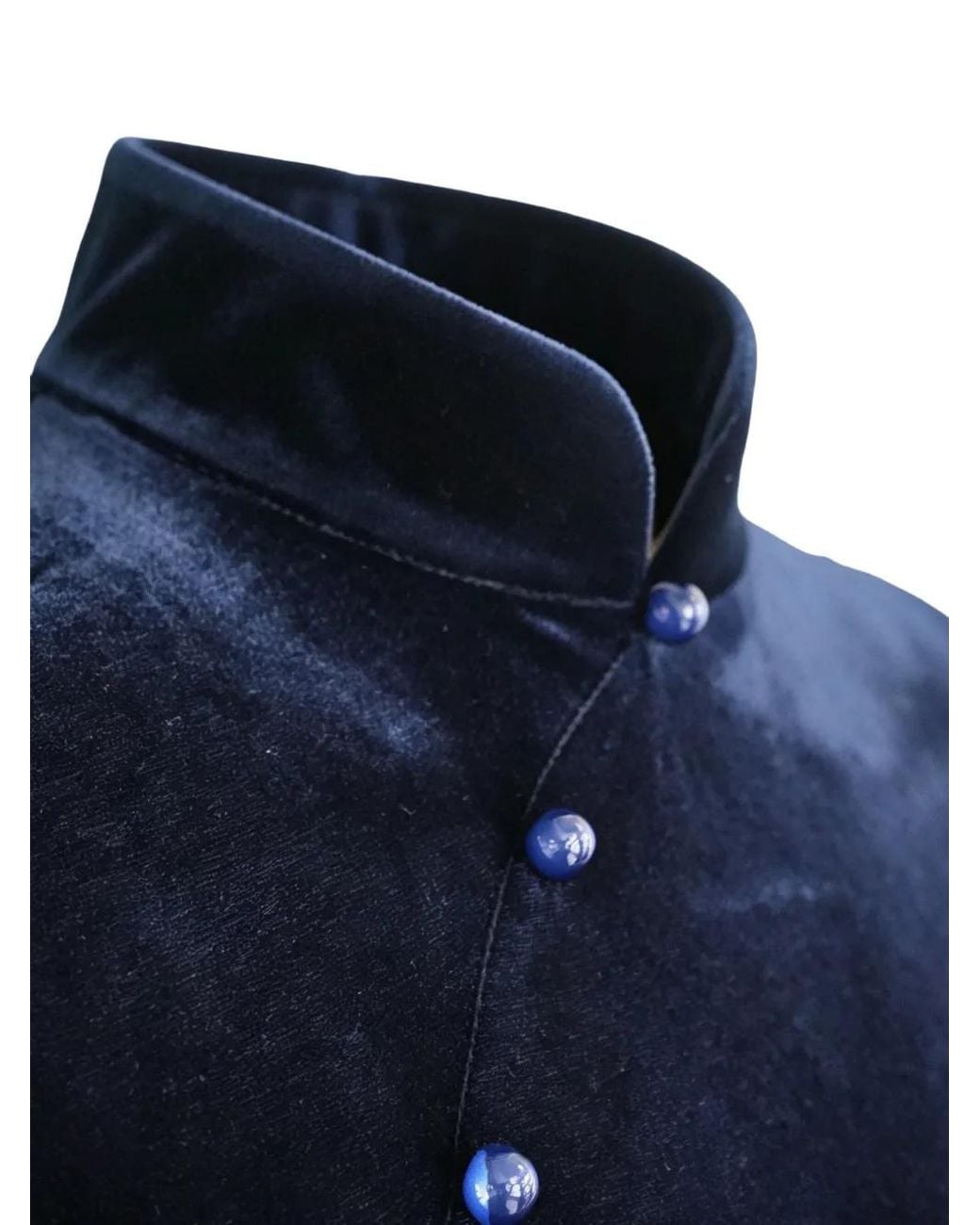 QIPOLOGY Blue Velvet Qipao Dress