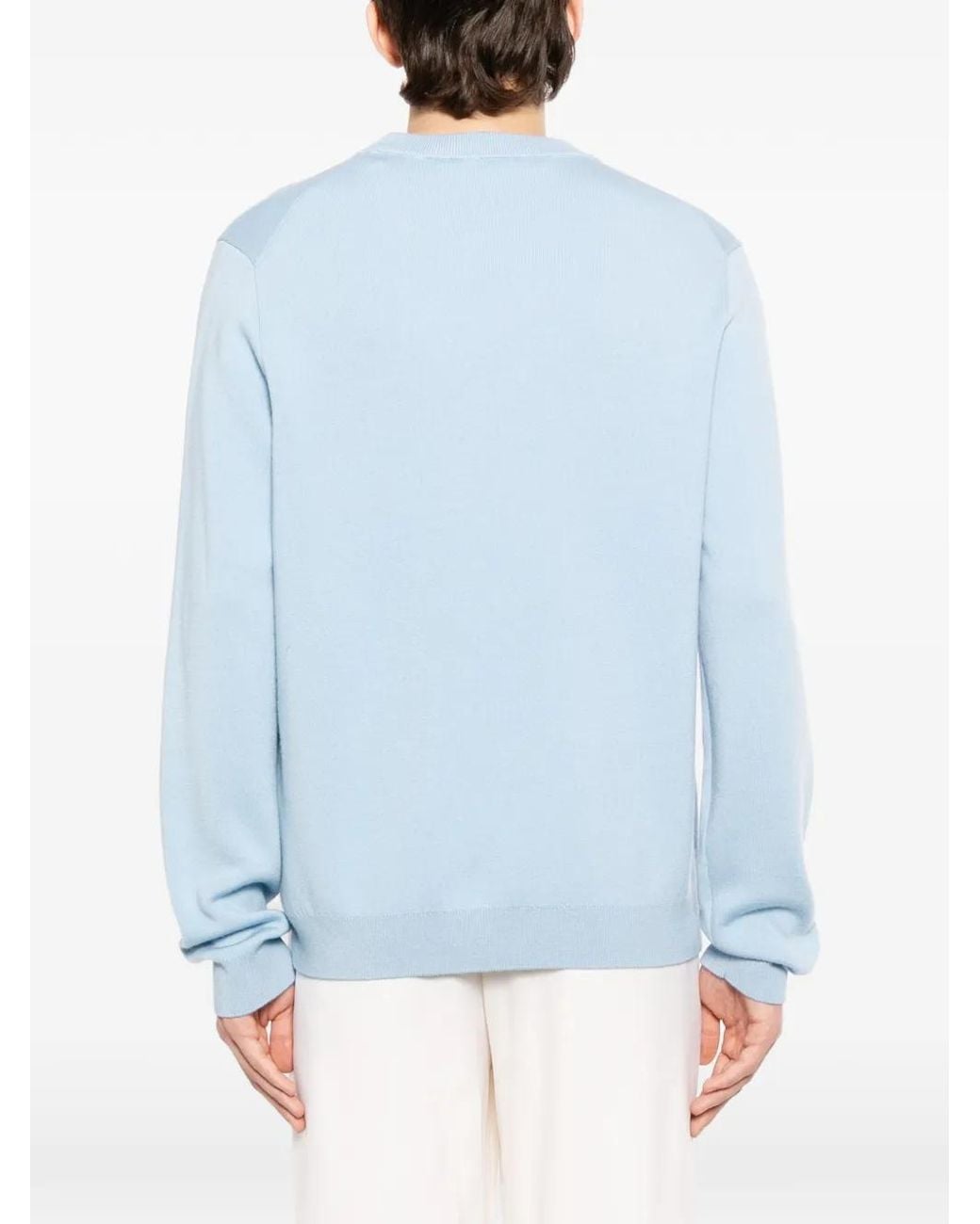 Casablanca Blue Crewneck Knitted Jumper for men