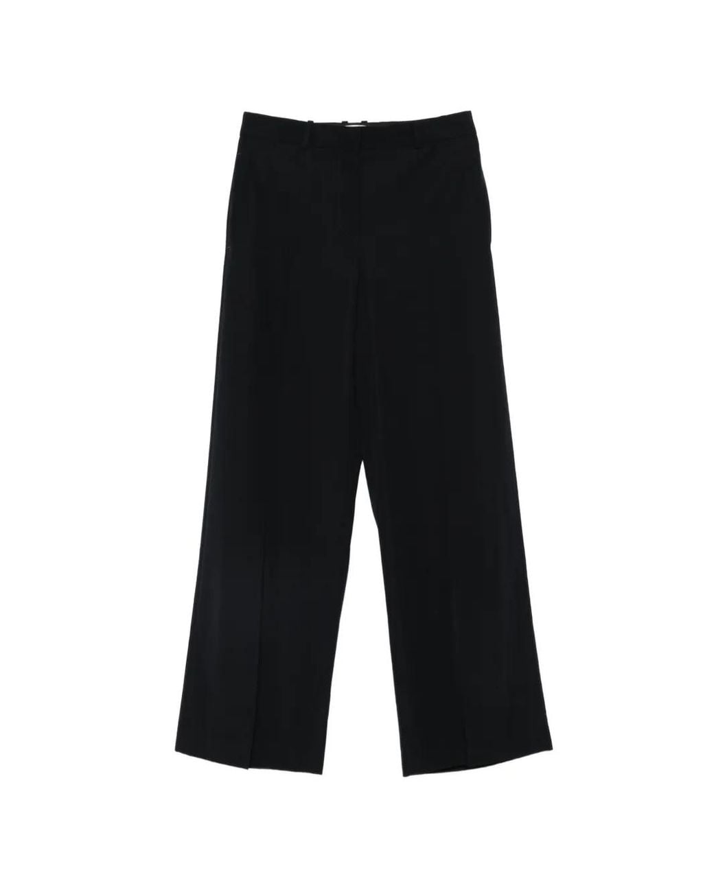 The Row Black Dender Wool Trousers