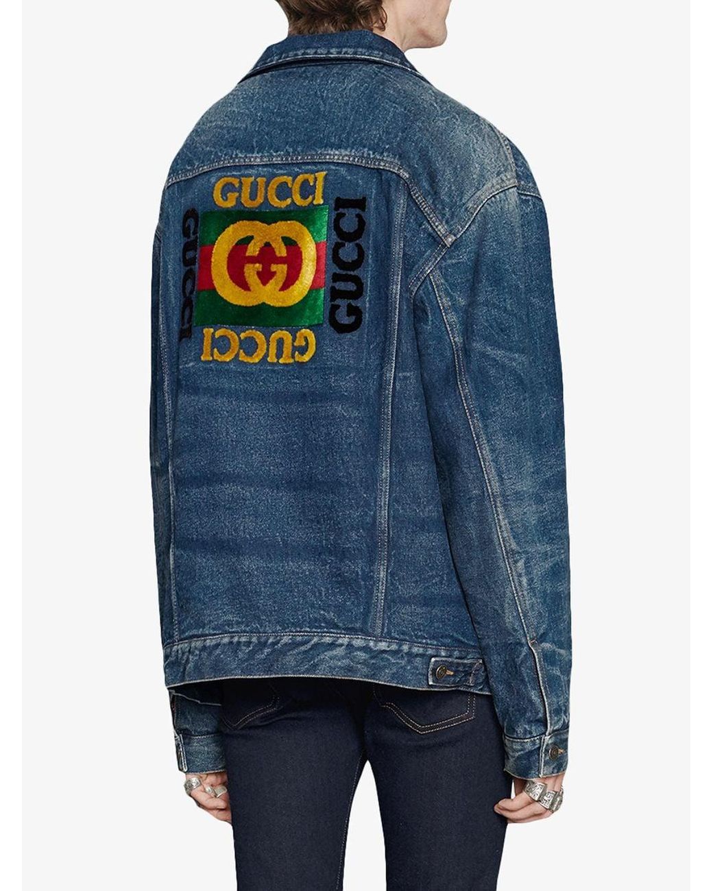Giacca denim oversize con applicazioni di Gucci in Blu per Uomo - 52% di  sconto | Lyst