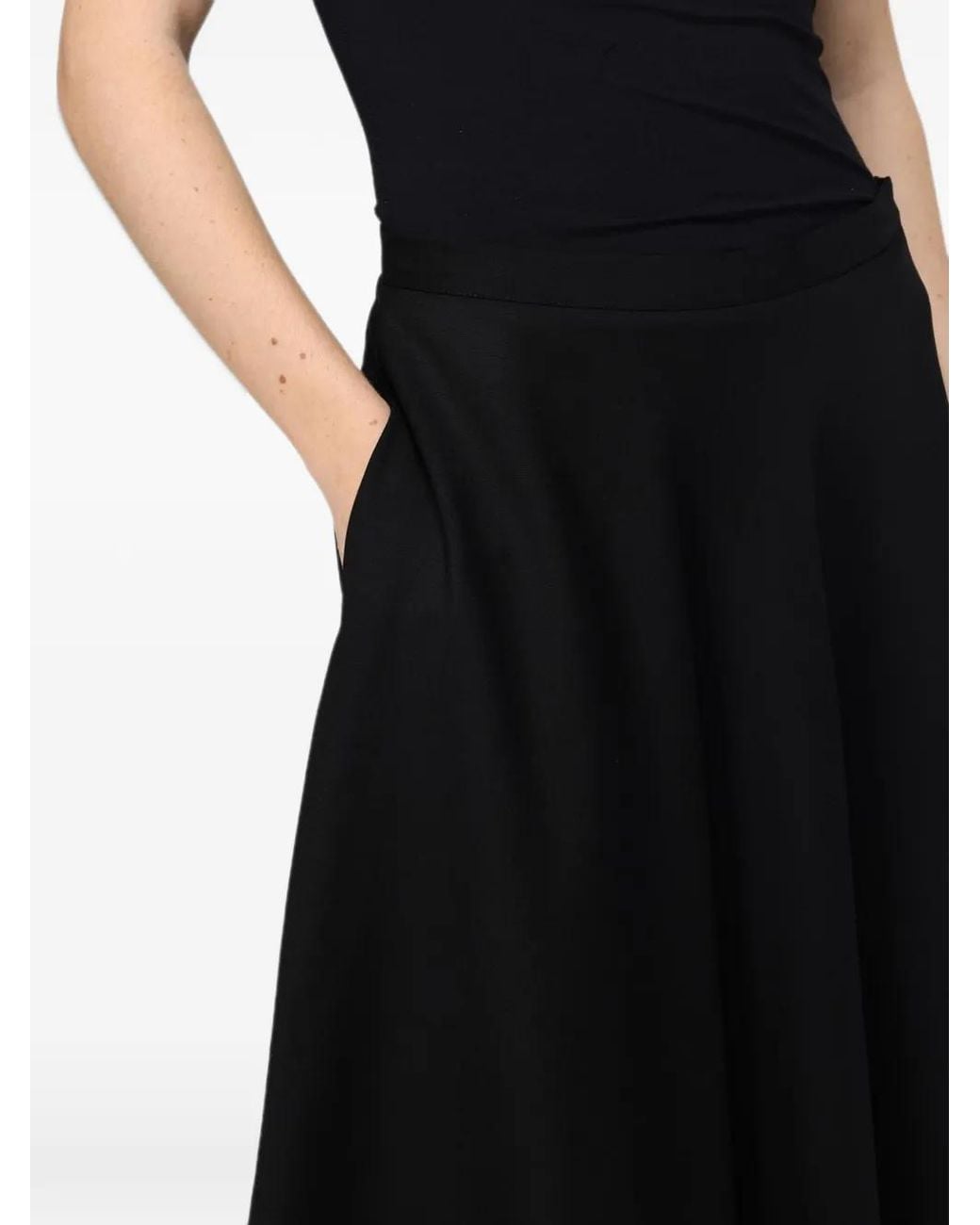 CRI.DA Black Cristina A-Line Midi Skirt