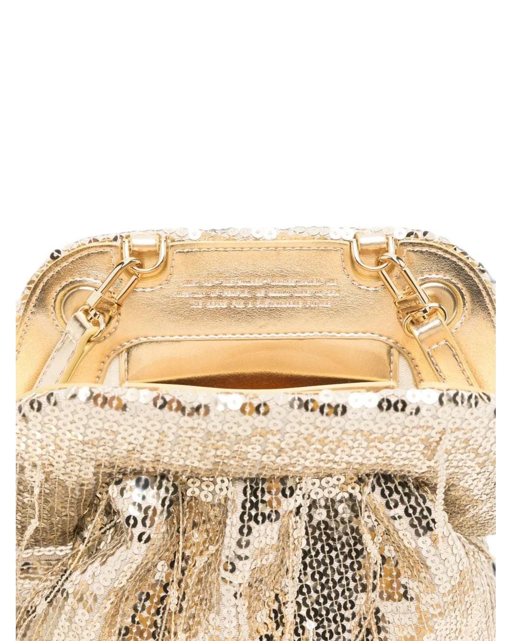 THEMOIRÈ Metallic Small Bios Sequin-Embellished Fringed Clutch Bag