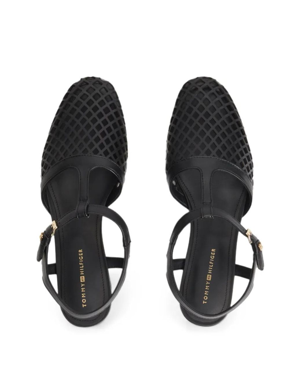 Tommy Hilfiger White Cut-Out T-Bar Flat Pumps