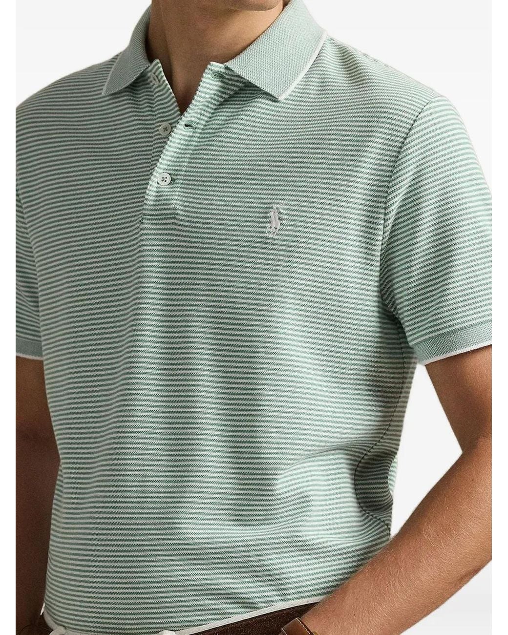 Polo Ralph Lauren Green Polo Rayé À Logo for men