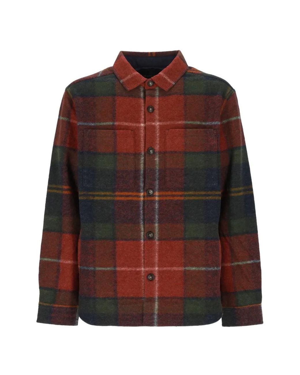 Barbour Brown Woodlane Brushed Check Overshirt for men