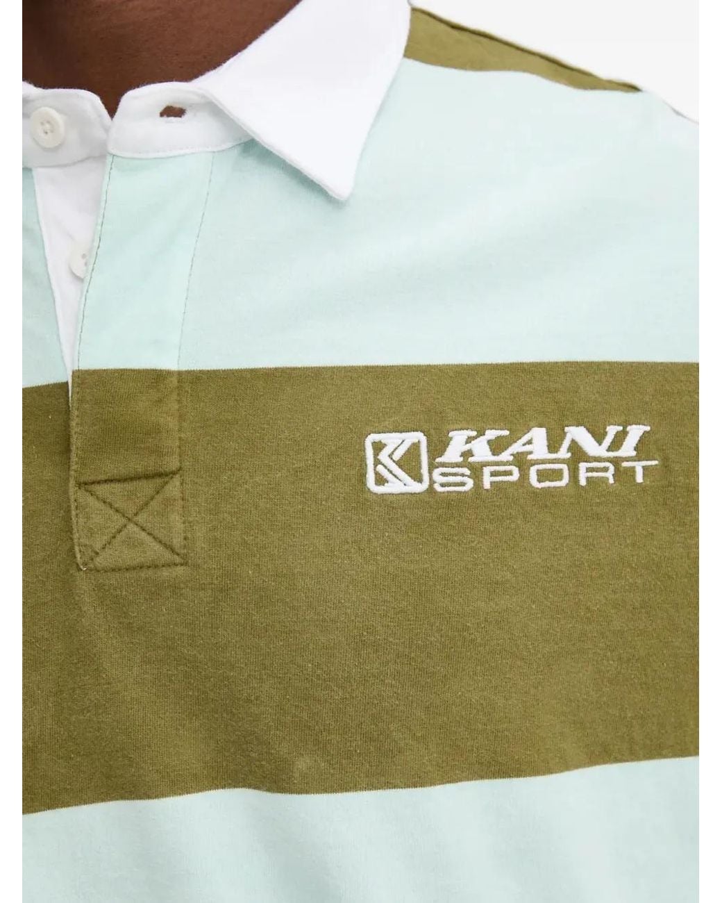 Karlkani Green Striped Polo Shirt for men