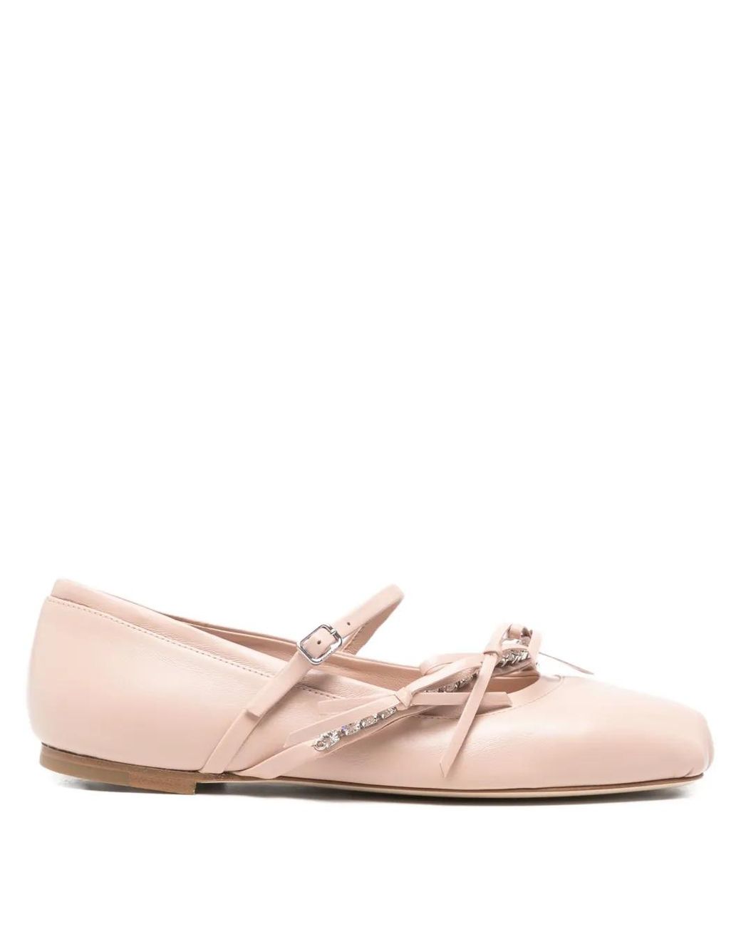 Jimmy Choo Natural Loli Leather Ballet Flats