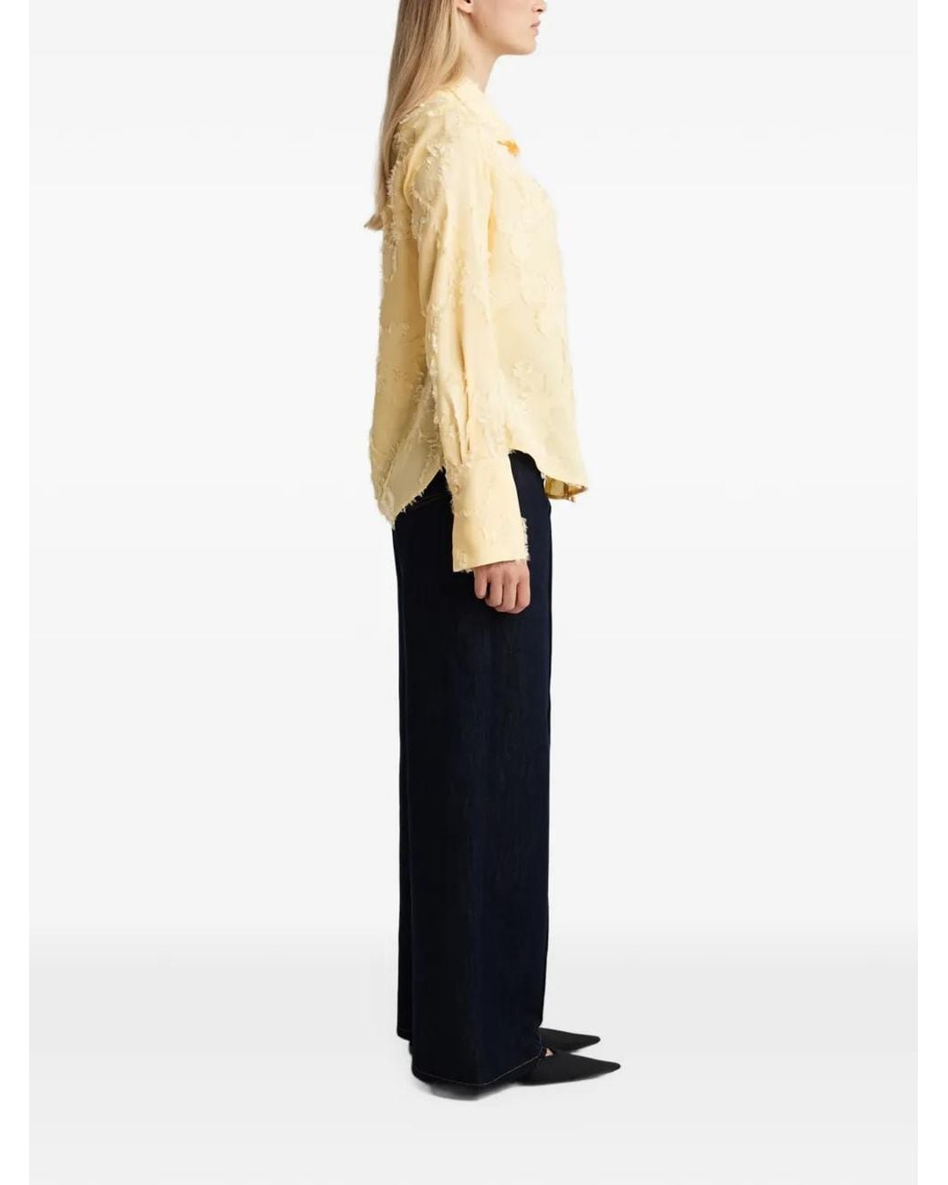 Anna Quan Yellow Odessa Fil-Coupé Shirt