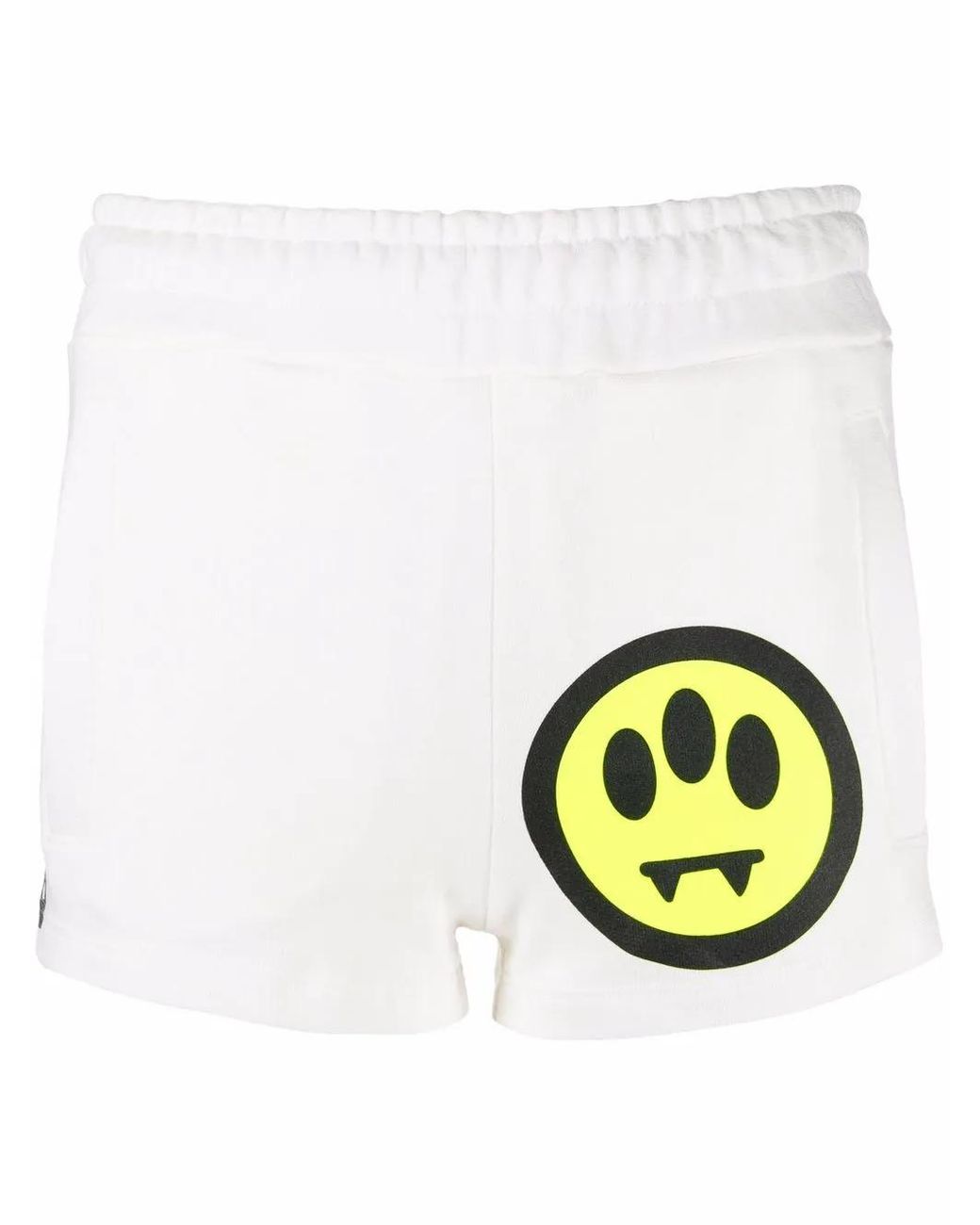 Barrow White Logo-Print Mini Shorts