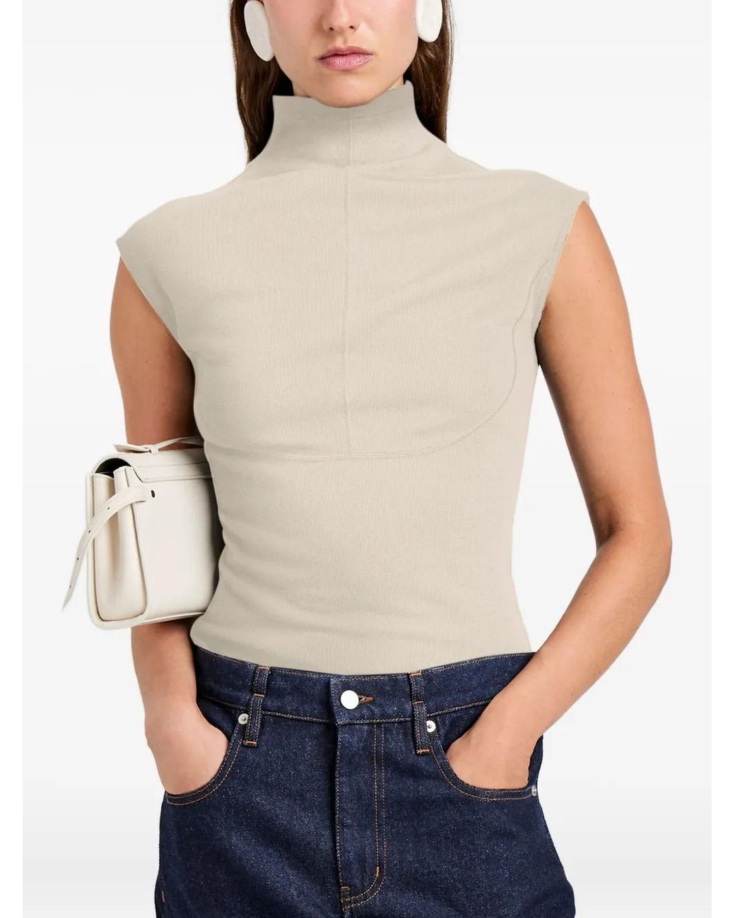 Proenza Schouler Natural Zane Brushed Rib Top