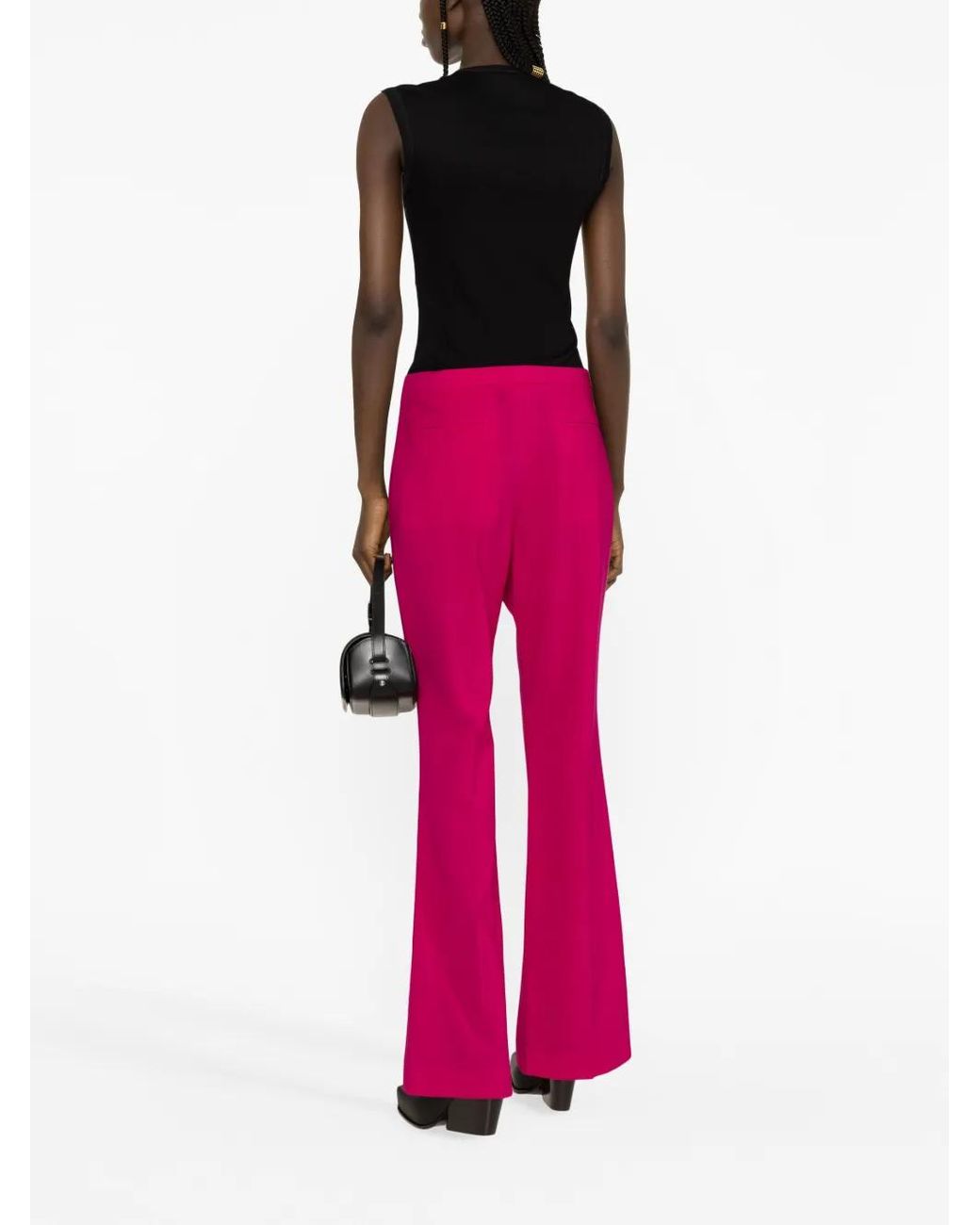 Givenchy Pink Wool-Blend Flared Trousers