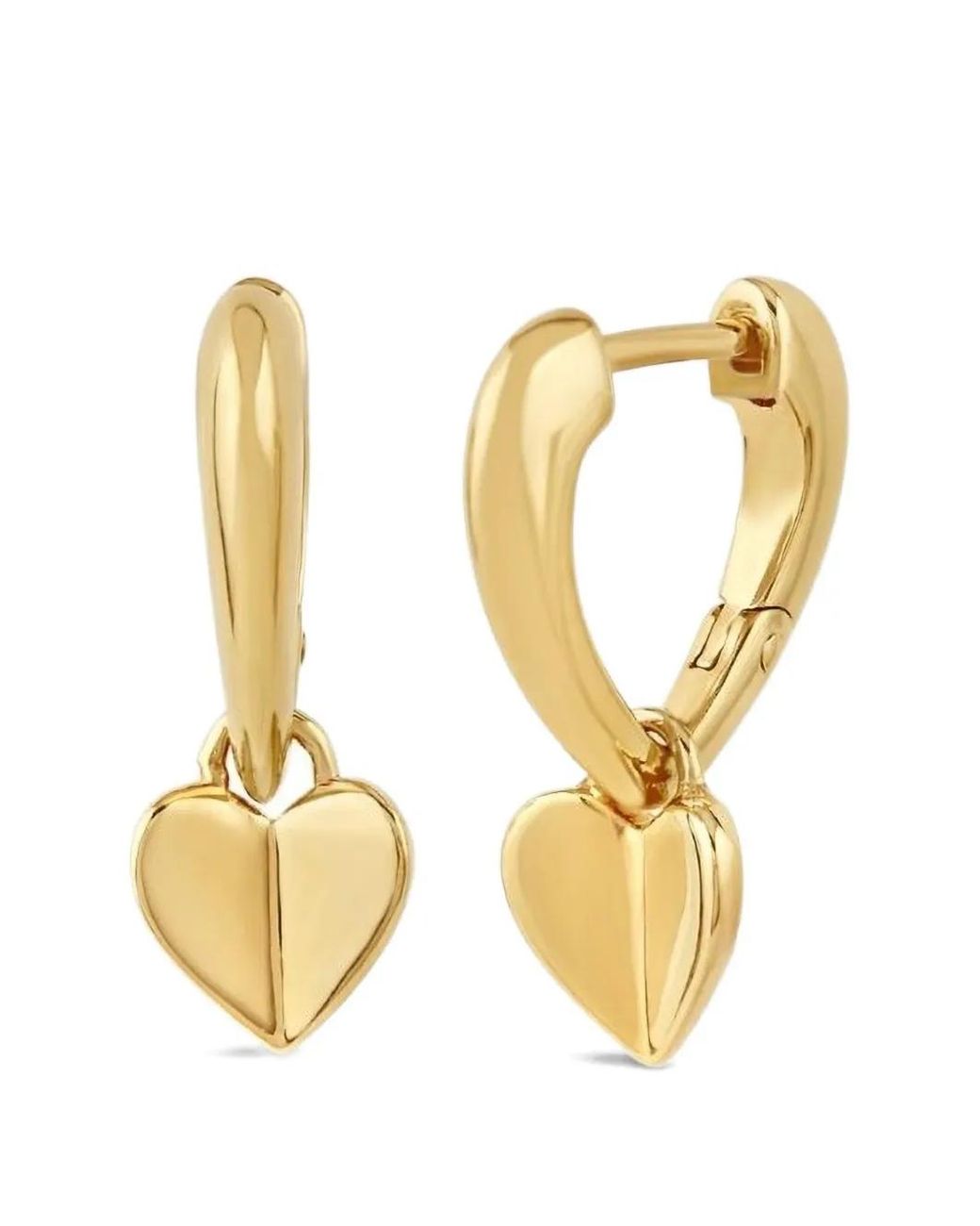 Dinny Hall Metallic Folded Heart Drop Earrings