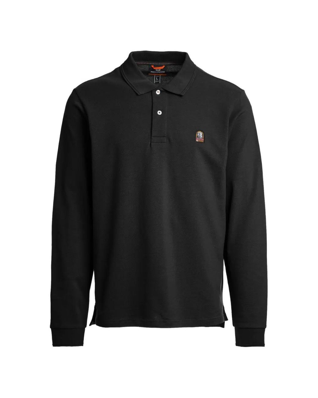 Parajumpers Black Kerrobert Long-Sleeve Polo Shirt for men