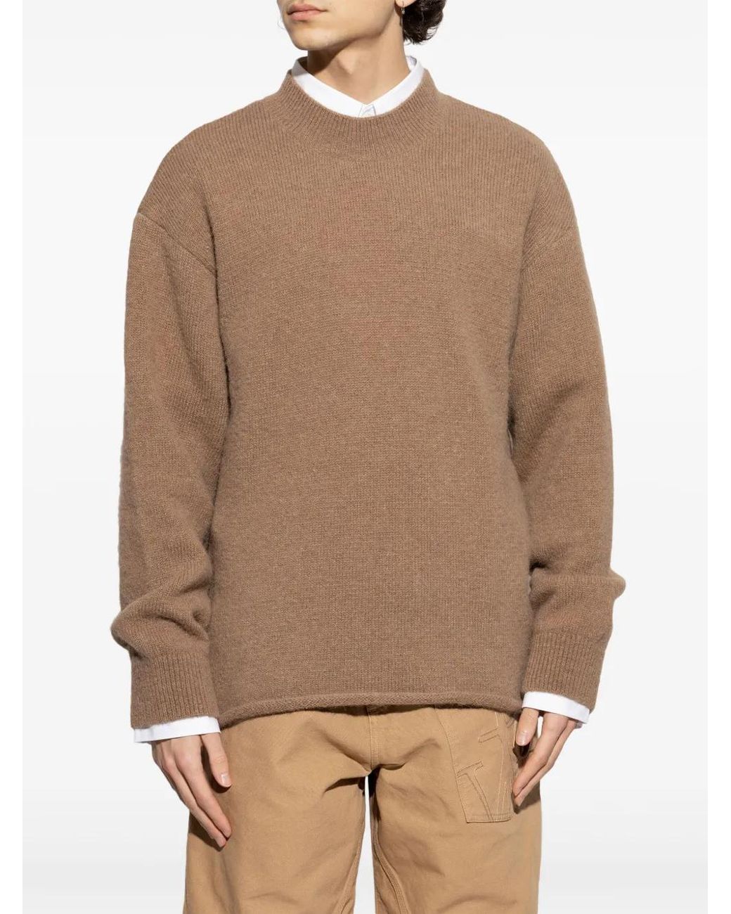 Jacquemus Brown Drop-Shoulder Sweater for men