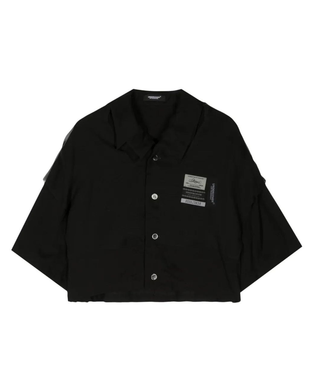 Undercover Black Name-Tag Button-Up Shirt
