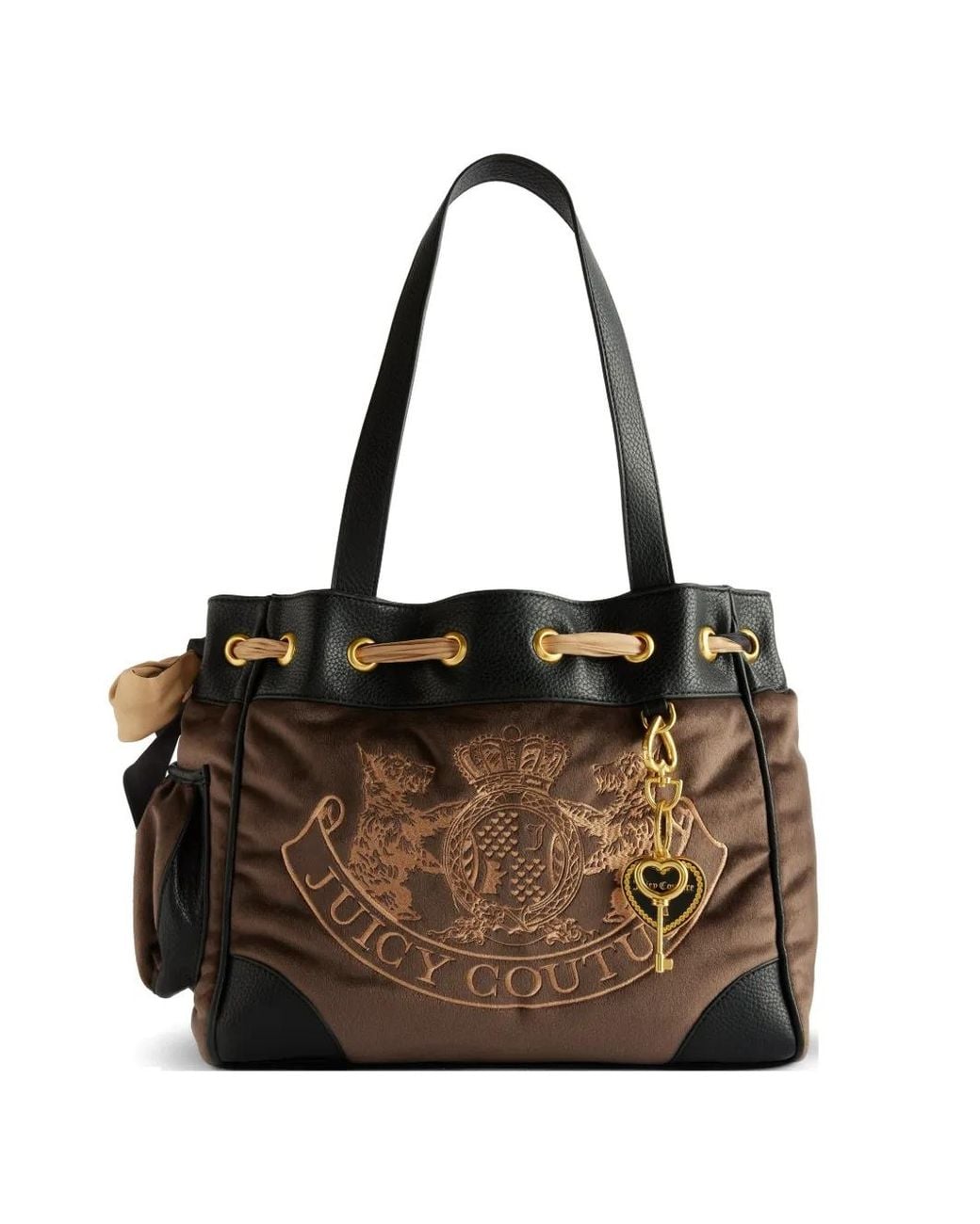Juicy Couture Black Daydreamer Logo-Embroidered Shoulder Bag