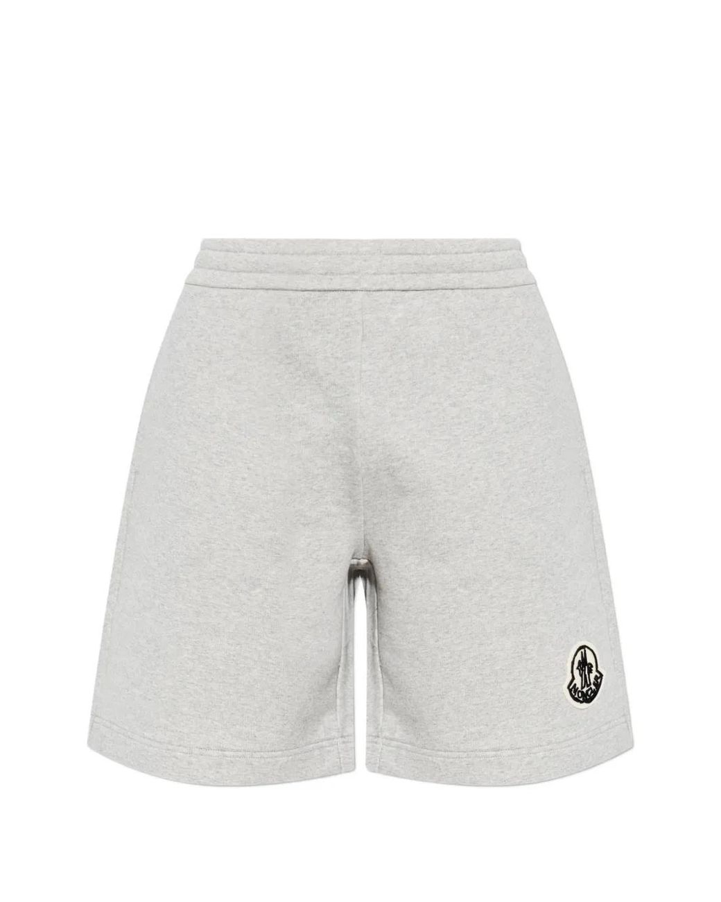 Moncler Gray Logo-Patch Shorts for men