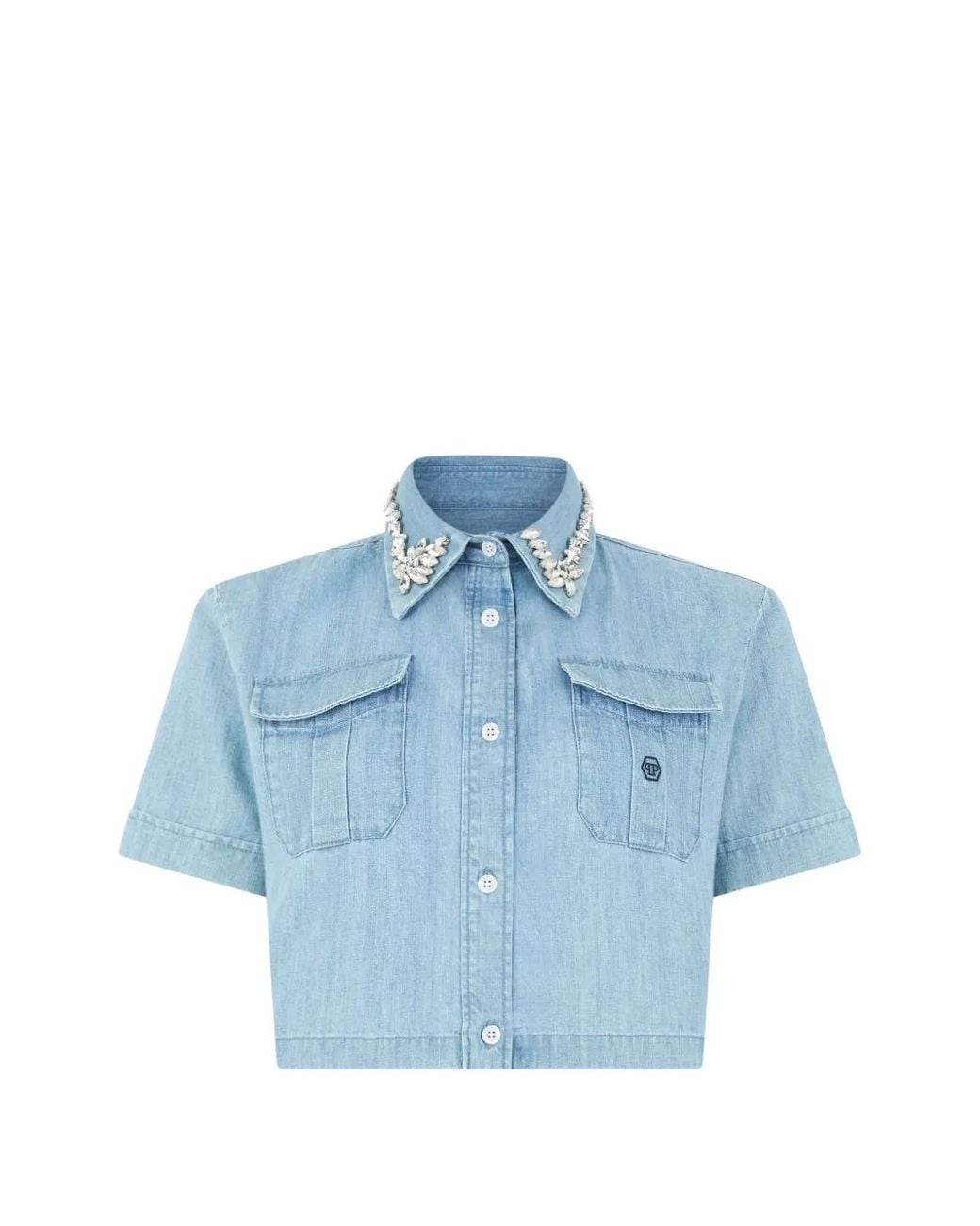 Philipp Plein Blue Short-Sleeves Shirt