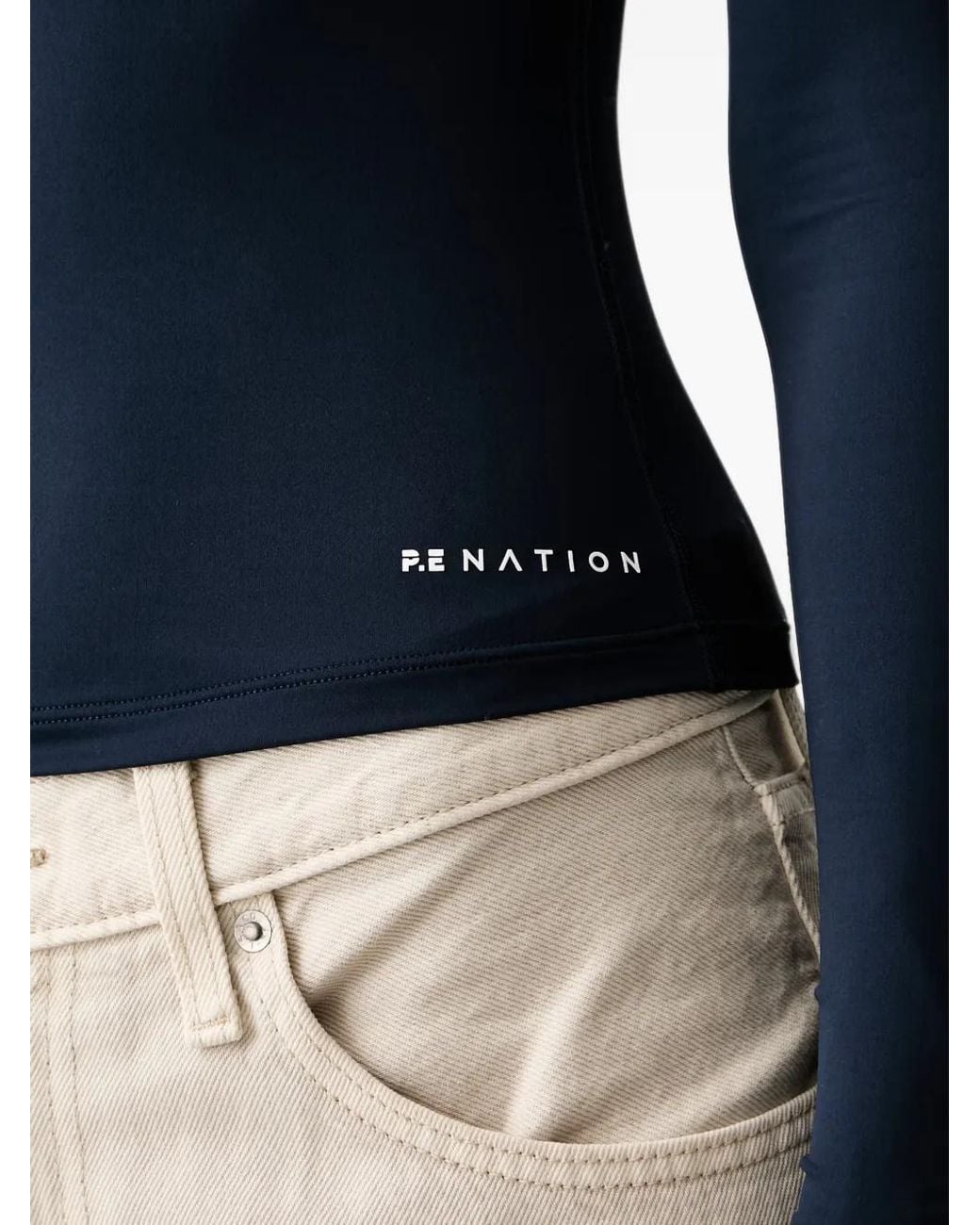 P.E Nation Blue T-Shirt Foundation À Logo Imprimé Et Manches Longues