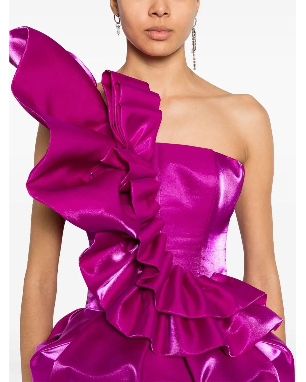 MITILIANE COUTURE Purple Ruffled Mini Dress