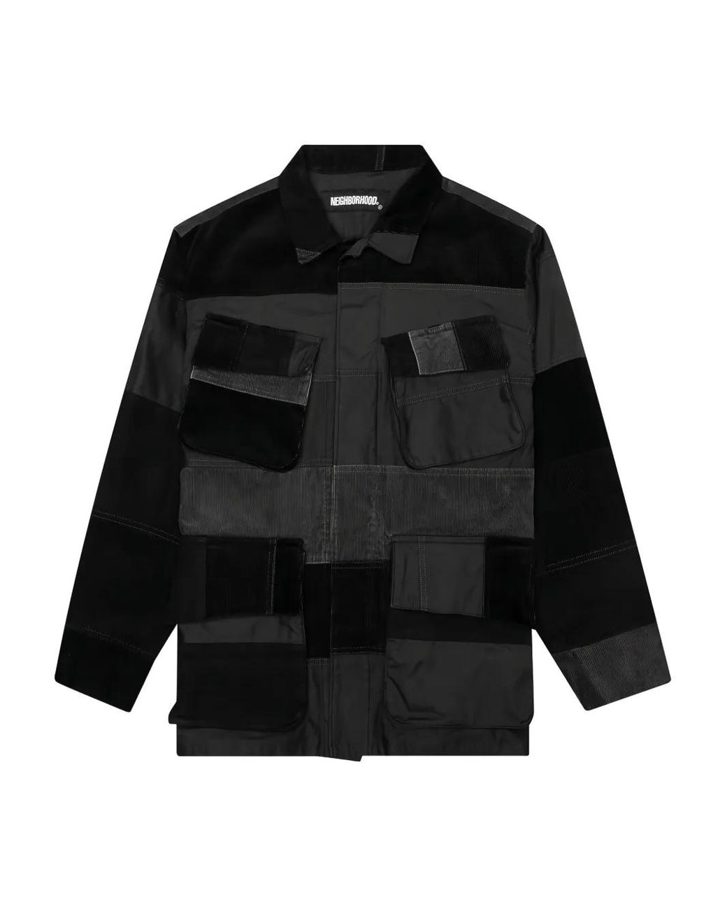 Neighborhood Cordjacke Im Patchwork-Look in Black für Herren