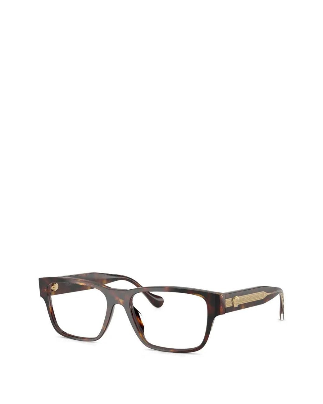 Versace Brown Lunettes De Vue Rectangulaires Medusa Greca