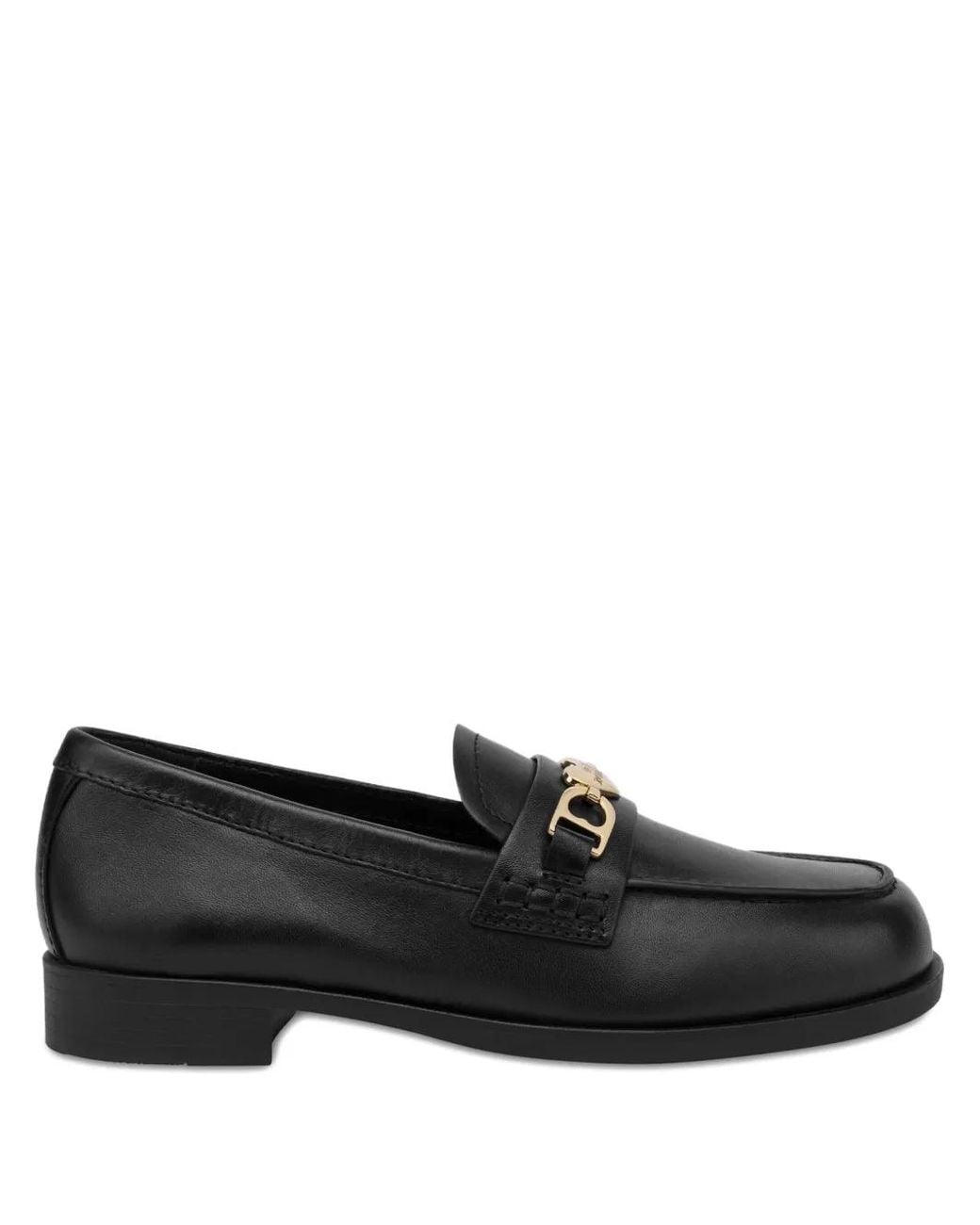 Love Moschino Black Logo-Plaque Loafers