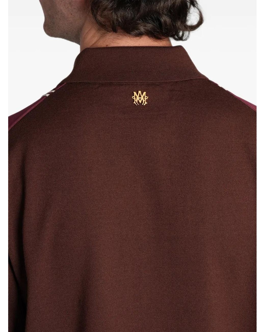 Amiri Red Ma Paneled Knit Shirt for men