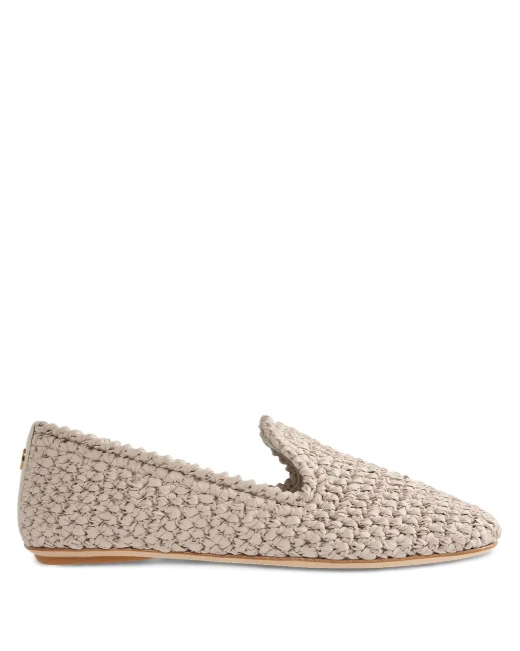 Moncler Brown Braided Slip-On Loafers