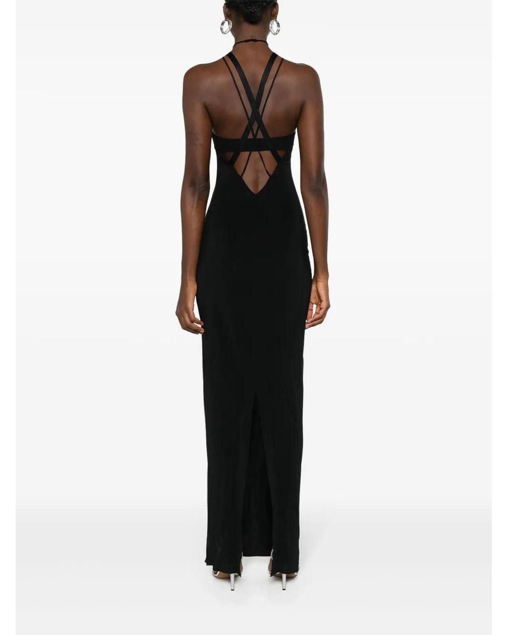 Nensi Dojaka Black Multi-Strap Maxi Dress
