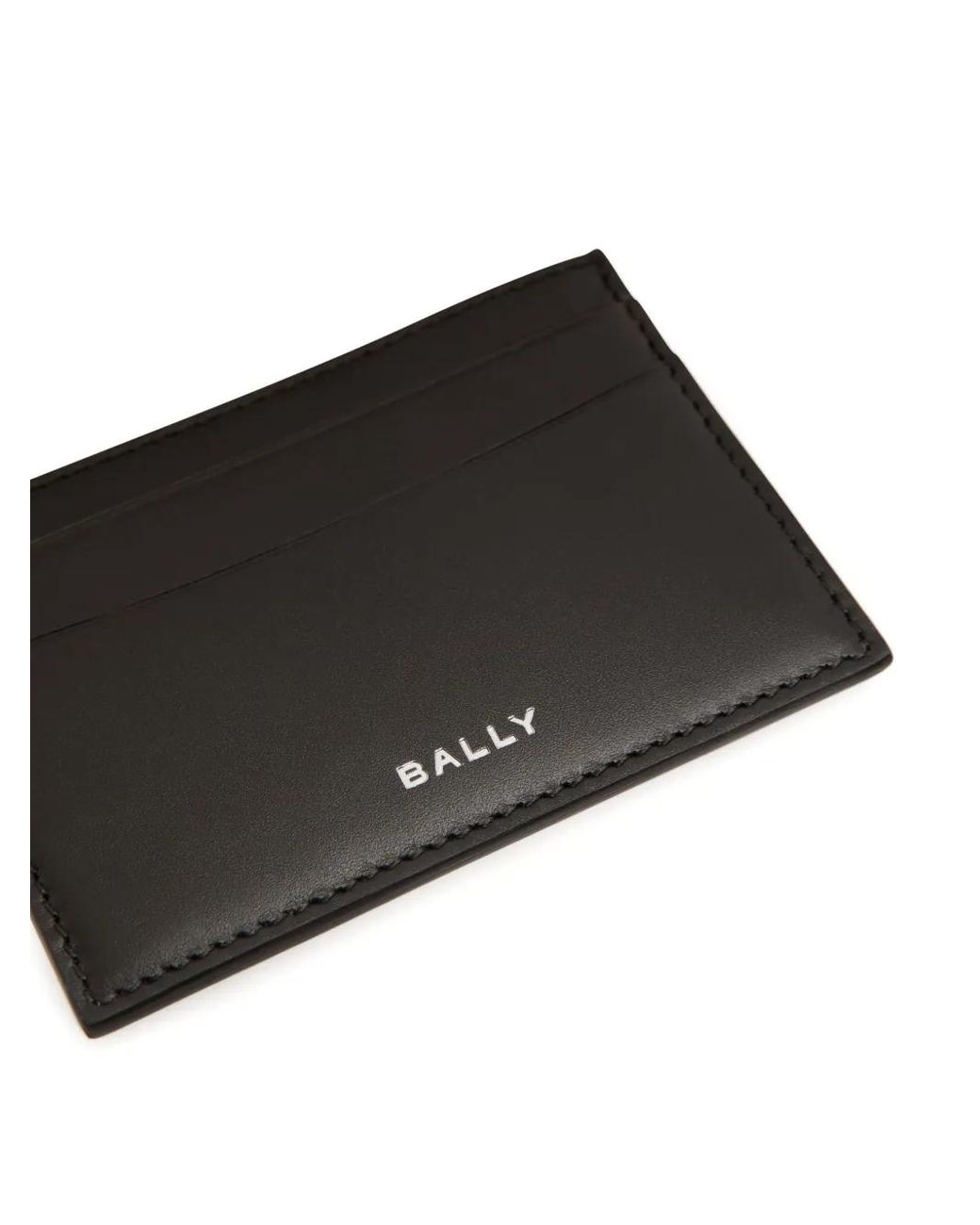 Bally Black Deco Leather Card Holder for men
