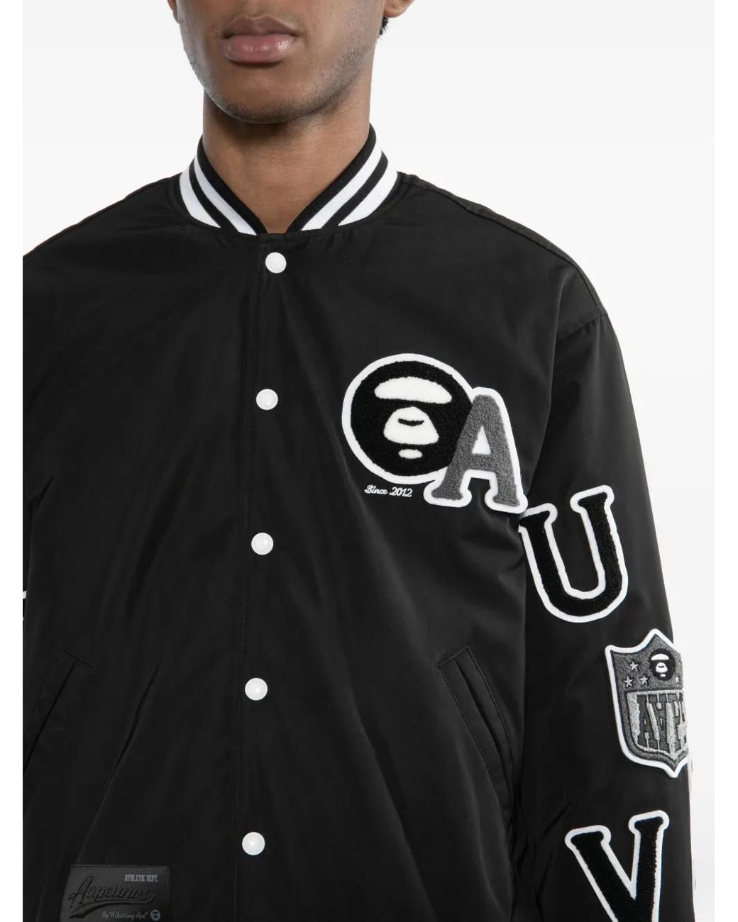 Aape By A Bathing Ape Black Logo-Embroidered Jacket for men