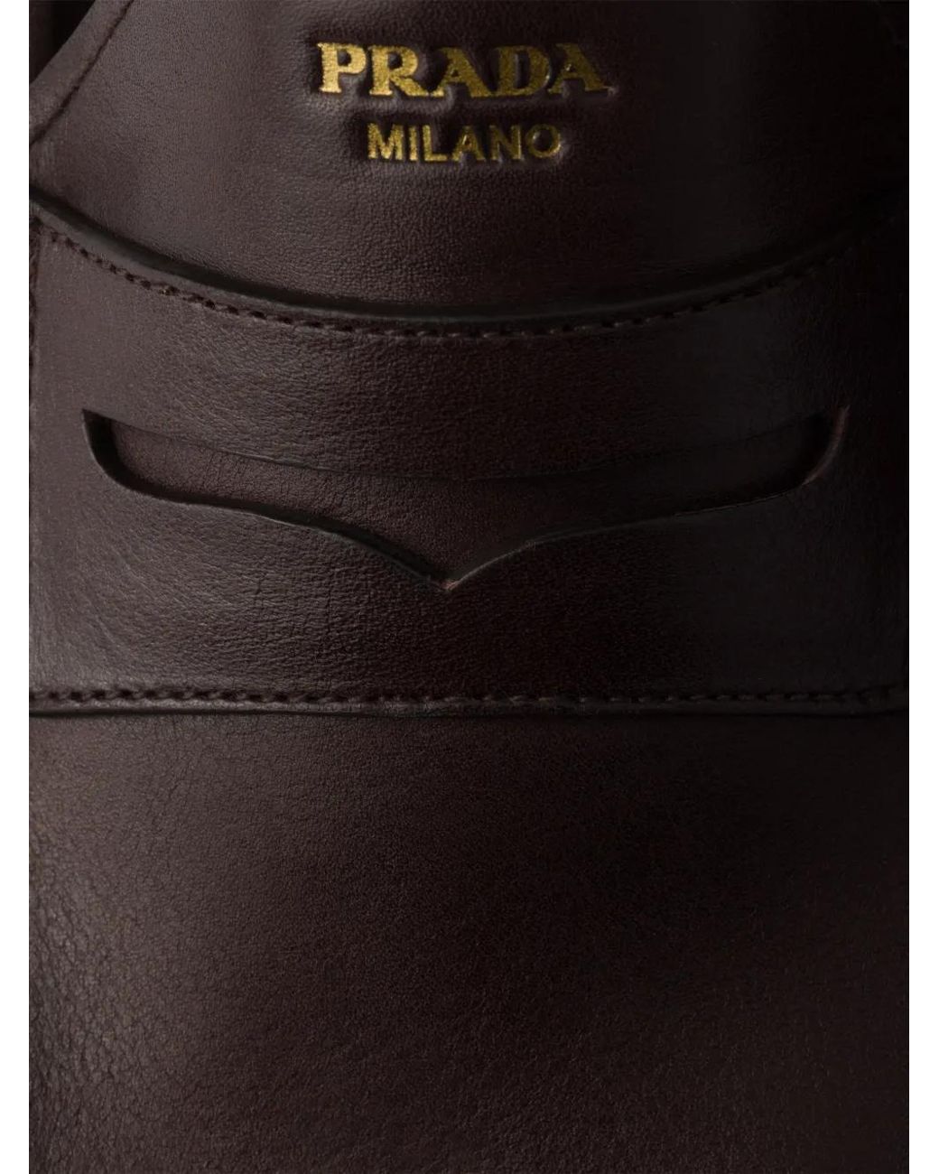 Prada Brown Leather Loafers for men
