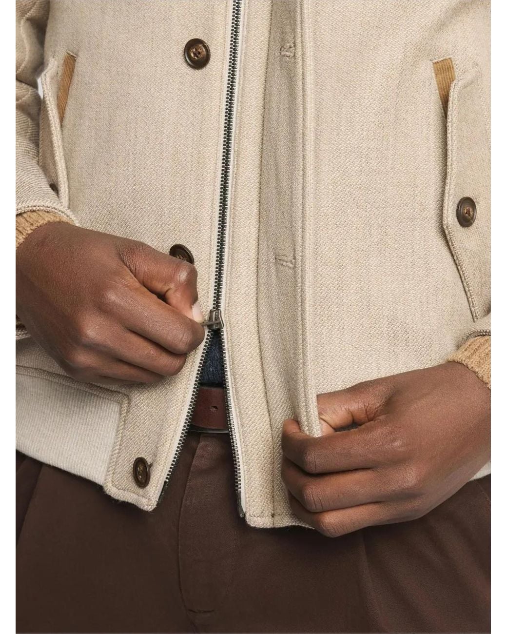 Fay Natural Driving Bomber Jacket for men