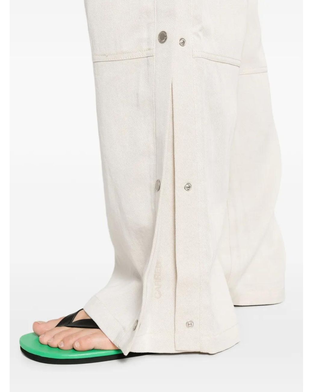 Carrera White Knox Press-Stud Wide-Leg Trousers for men