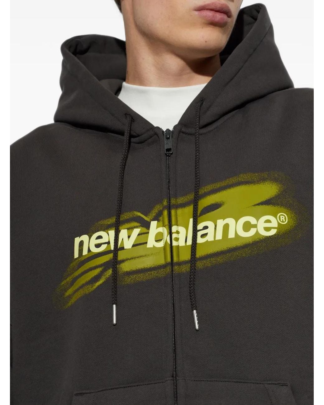 New Balance Black Street Classics Distort Fz Hoodie for men
