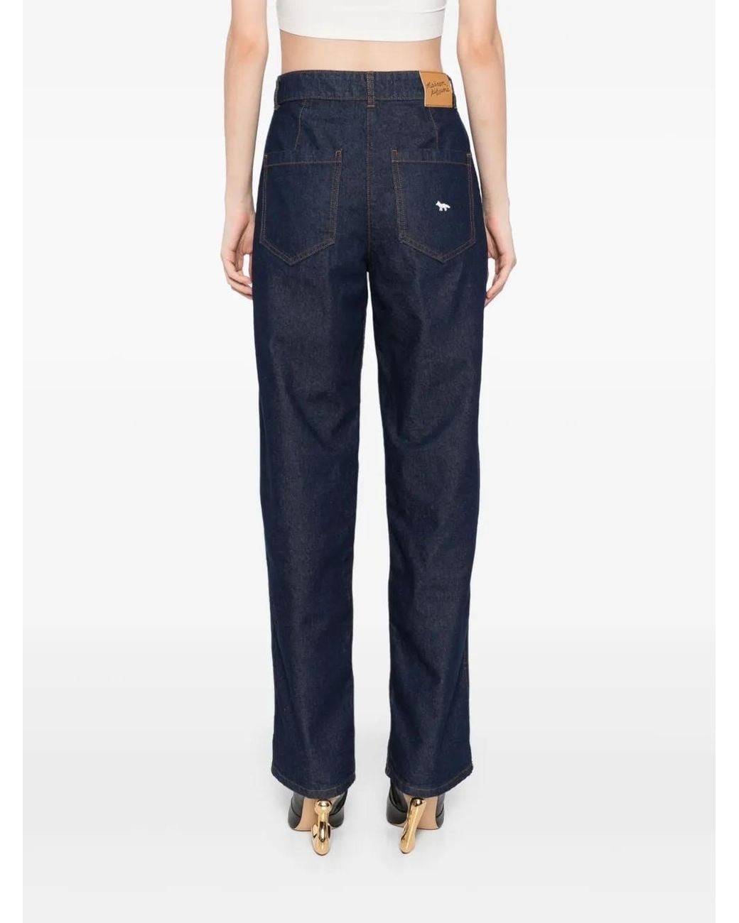Maison Kitsuné Blue Straight-Leg Jeans