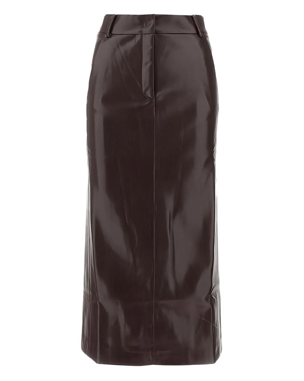 ANDAMANE Brown Concealed-Fastening Straight Skirt