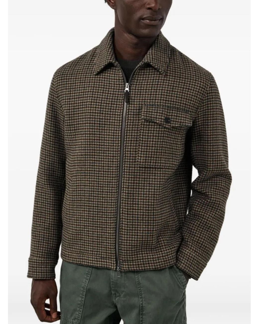 Hartford Gray Dandy Houndstooth-Pattern Jacket for men