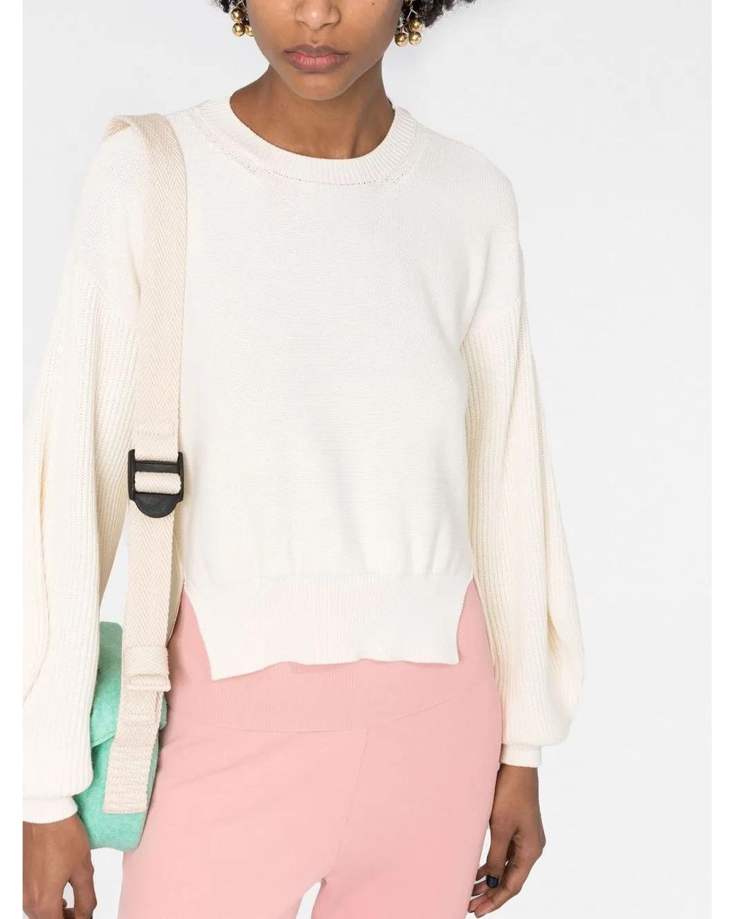 Stella McCartney White Logo-Patch Jumper