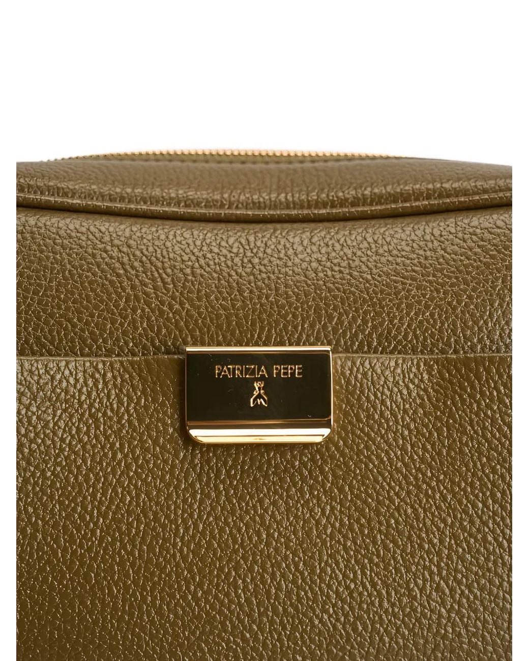 Patrizia Pepe Green All Day Logo-Plaque Grained Cross Body Bag