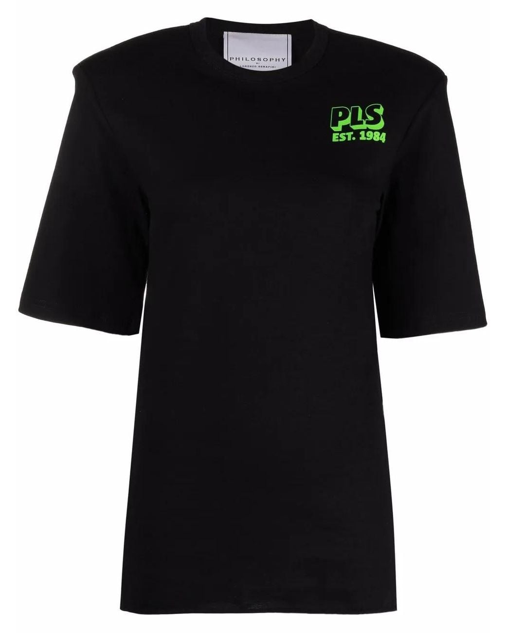 Philosophy Di Lorenzo Serafini Black Cotton Logo-Print T-Shirt