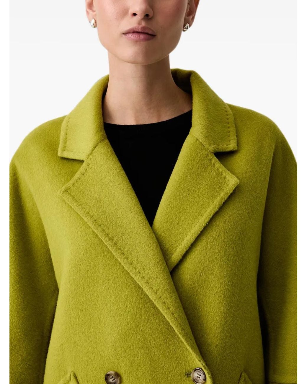 Joop! Green Double-Breasted Notched-Lapels Coat