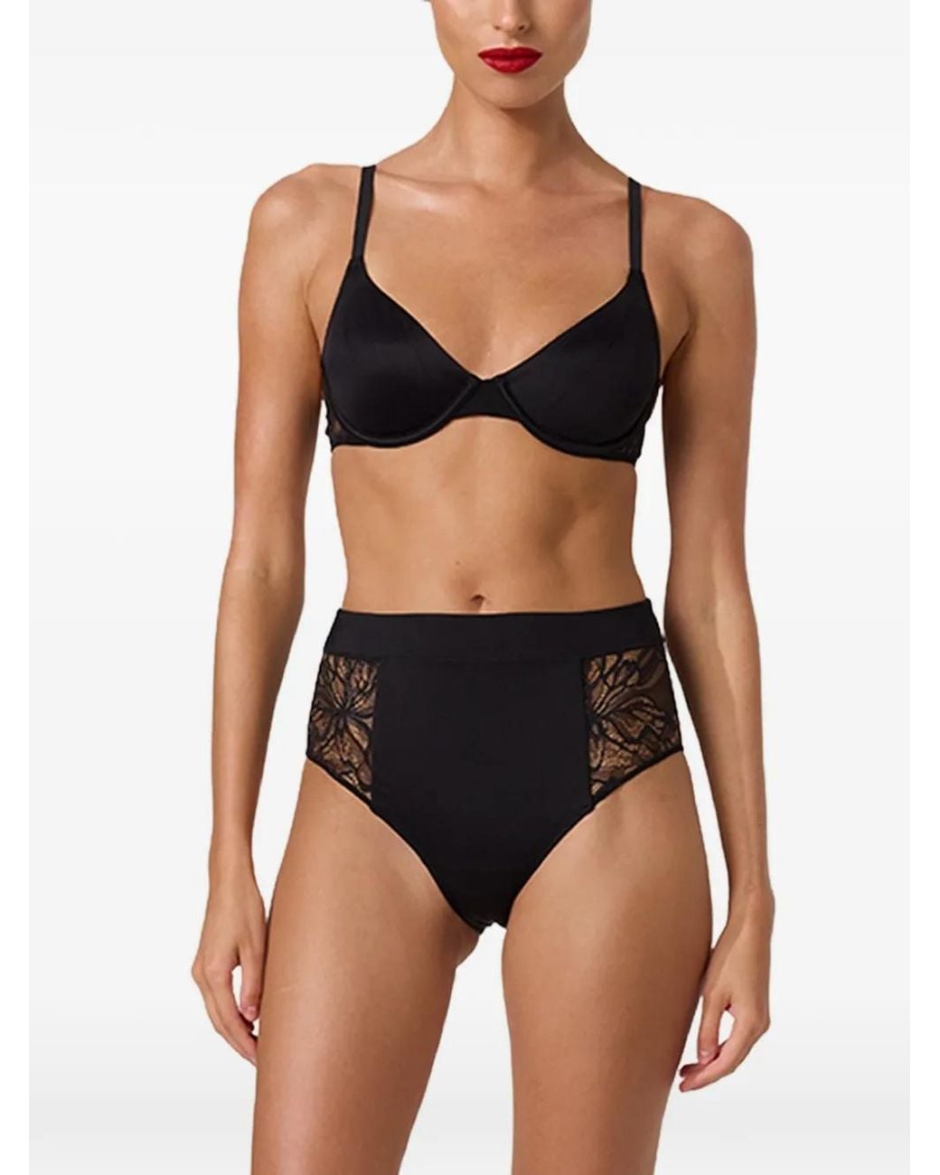 Wolford Black Lace-Trim Contour Bra