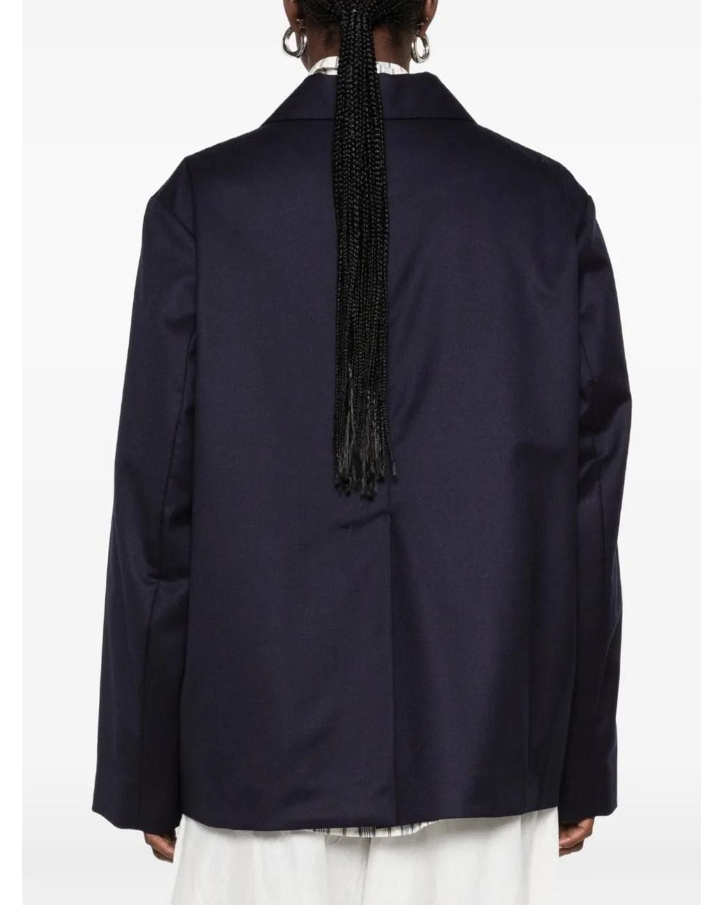 Sofie D'Hoore Blue Blazer Cyrano À Revers Crantés
