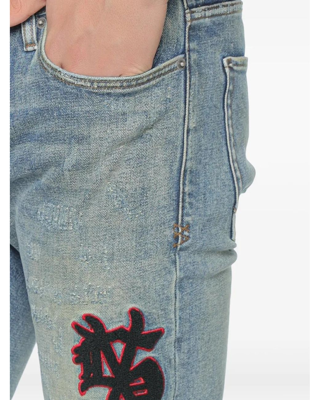 Ksubi Blue Van Winkle Distressed Jeans for men