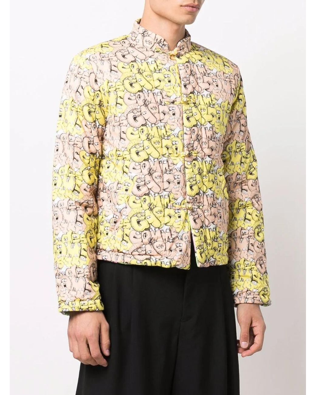 Comme des Garçons Metallic Logo-Print Padded Jacket for men
