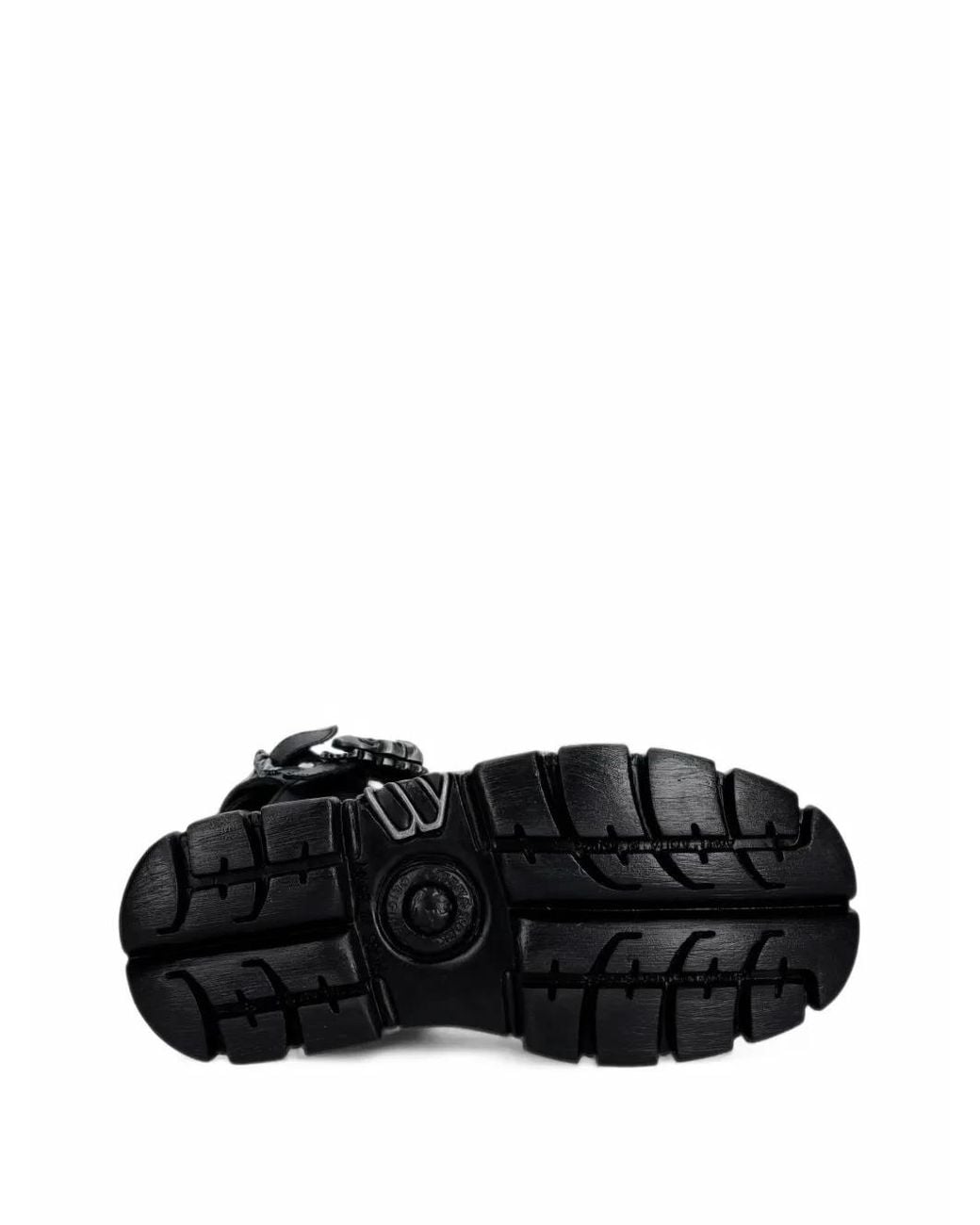 New Rock Black Skull-Embellished Platform Sandals