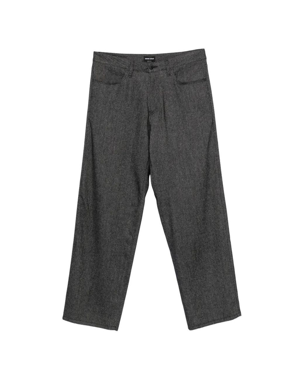 Giorgio Armani Gray Logo-Patch Jeans for men
