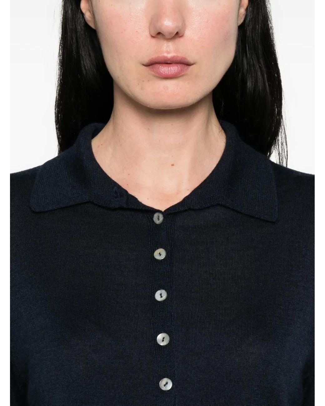 Be You Blue Polo Boutonné À Poche Poitrine